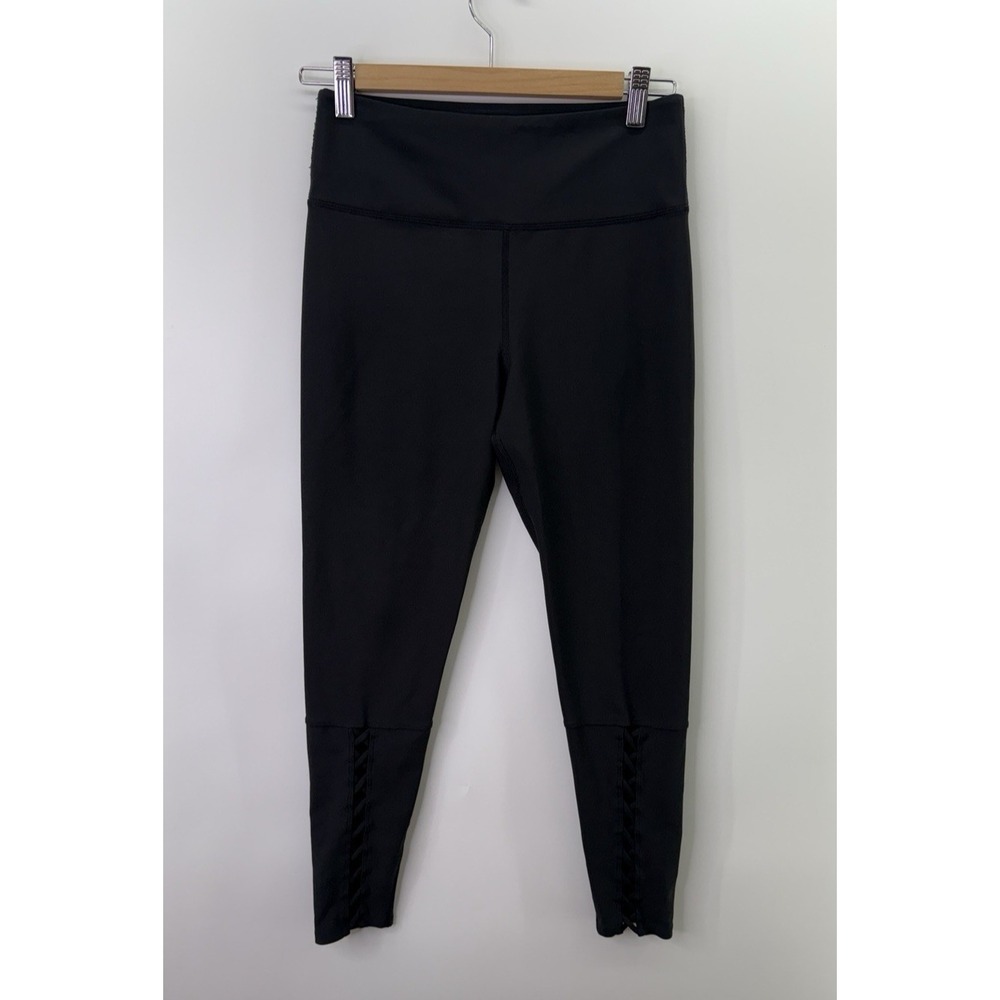 SOUL by Soul Cycle Black Leggings Front Shin Detail Women's Size MEDIUM